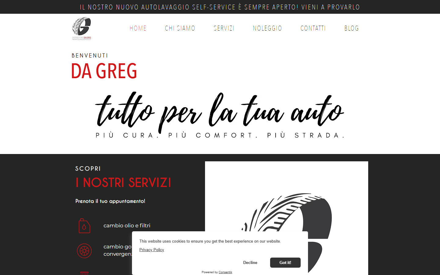 Il vecchio sito DA GREG, basato su template generico