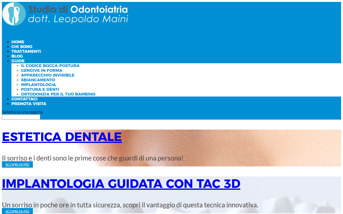 Il vecchio sito di Studio Dentistico Maini